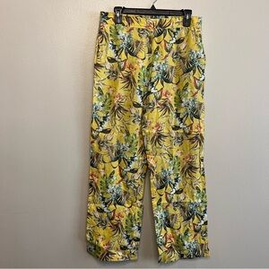 Elliott Lauren Womens Size Small Tropical Resort Linen Pants